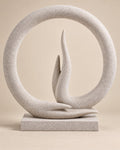 Halo and flame sculpture in Banswara marble, 18 inches
