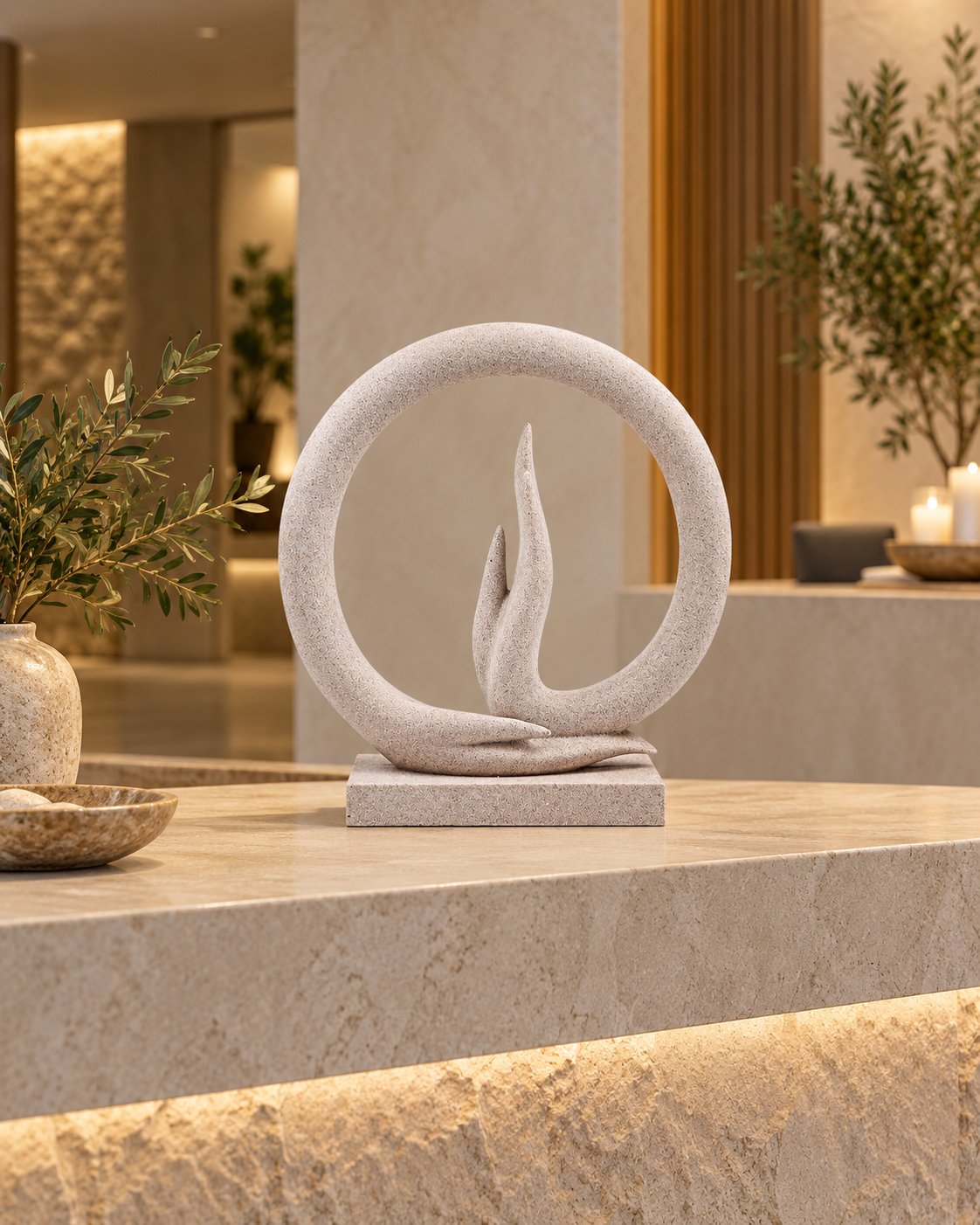 Banswara marble sculpture in a lit niche