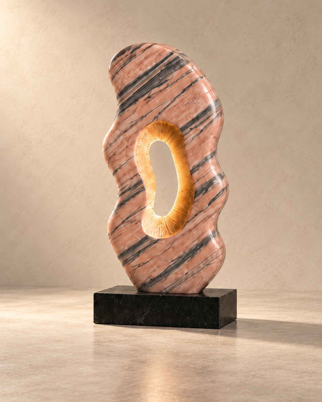 Two-foot Cherry Gold marble aperture sculpture